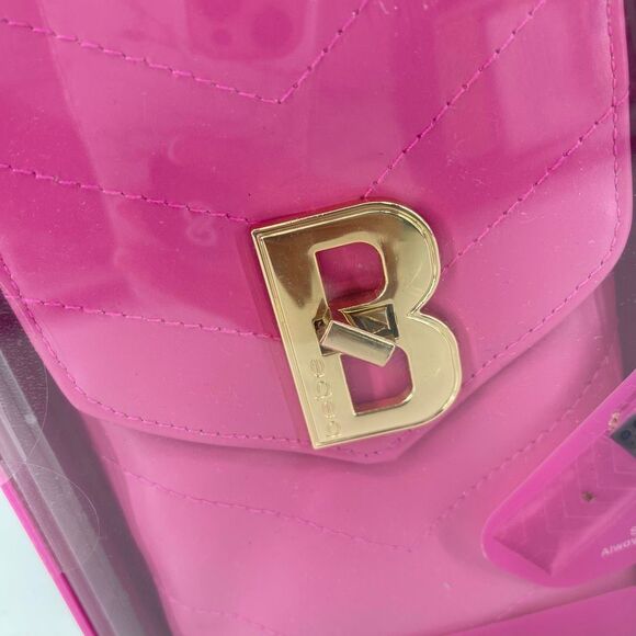 Bebe Pink Monogram City Lights Phone Crossbody Pouch Vegan Leather New - Picture 8 of 14